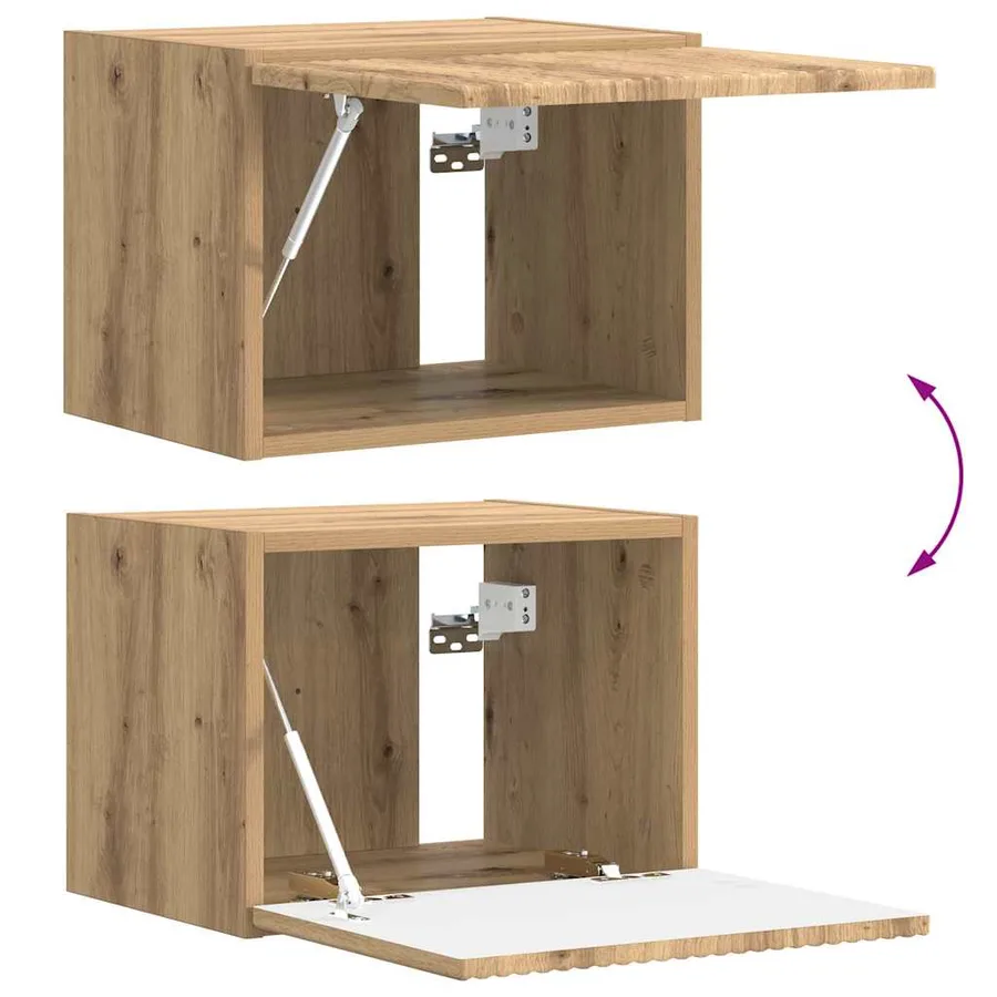 Meuble TV mural 2 pcs Chêne artisan Bois d'ingénierie - 12