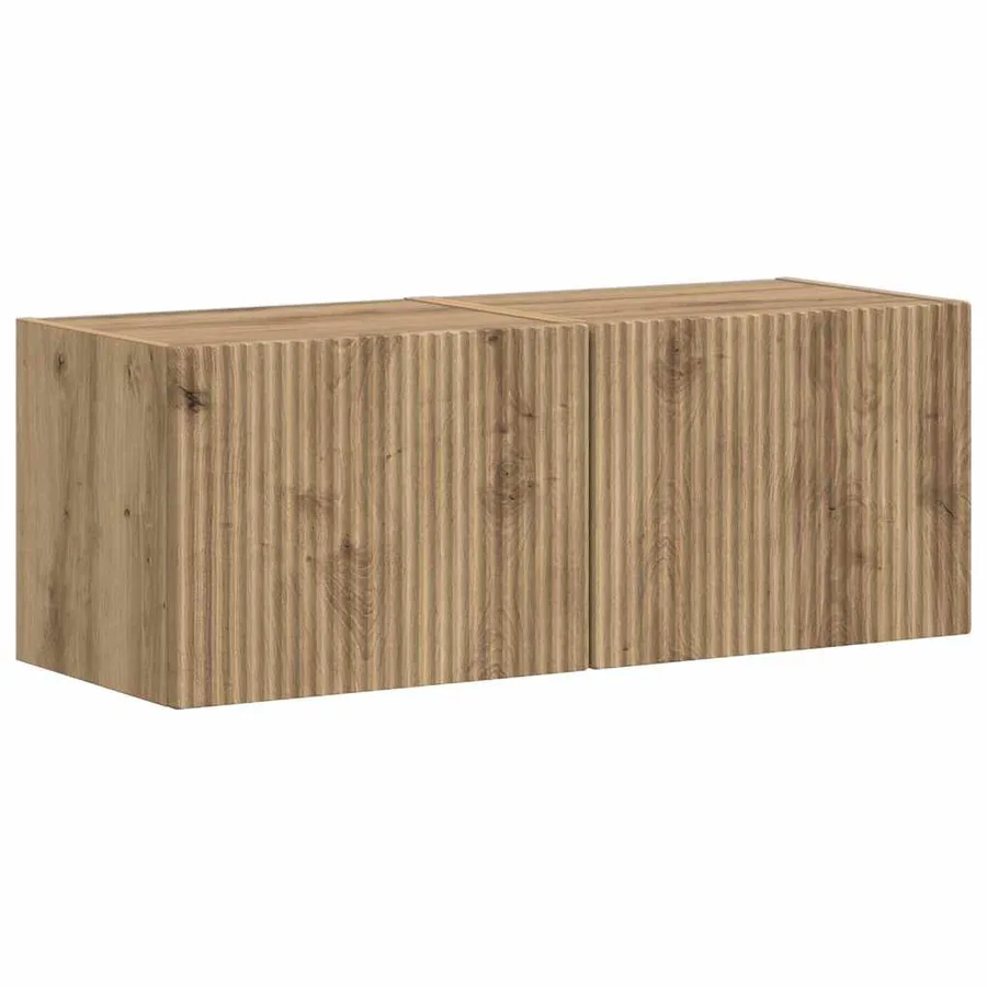 Meuble TV mural 2 pcs Chêne artisan Bois d'ingénierie - 2