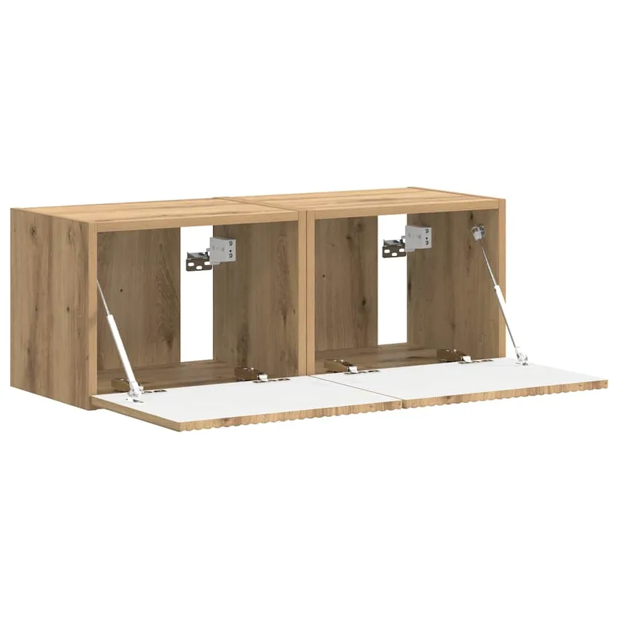 Meuble TV mural 2 pcs Chêne artisan Bois d'ingénierie - 6