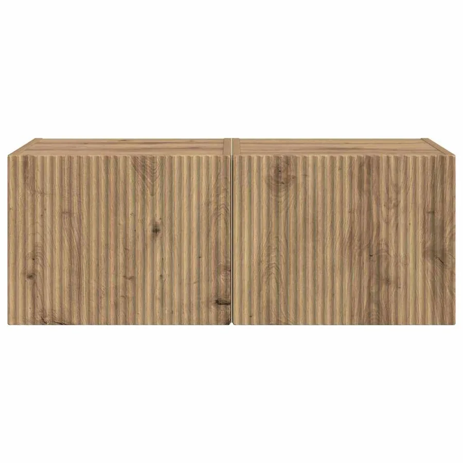 Meuble TV mural 2 pcs Chêne artisan Bois d'ingénierie - 7