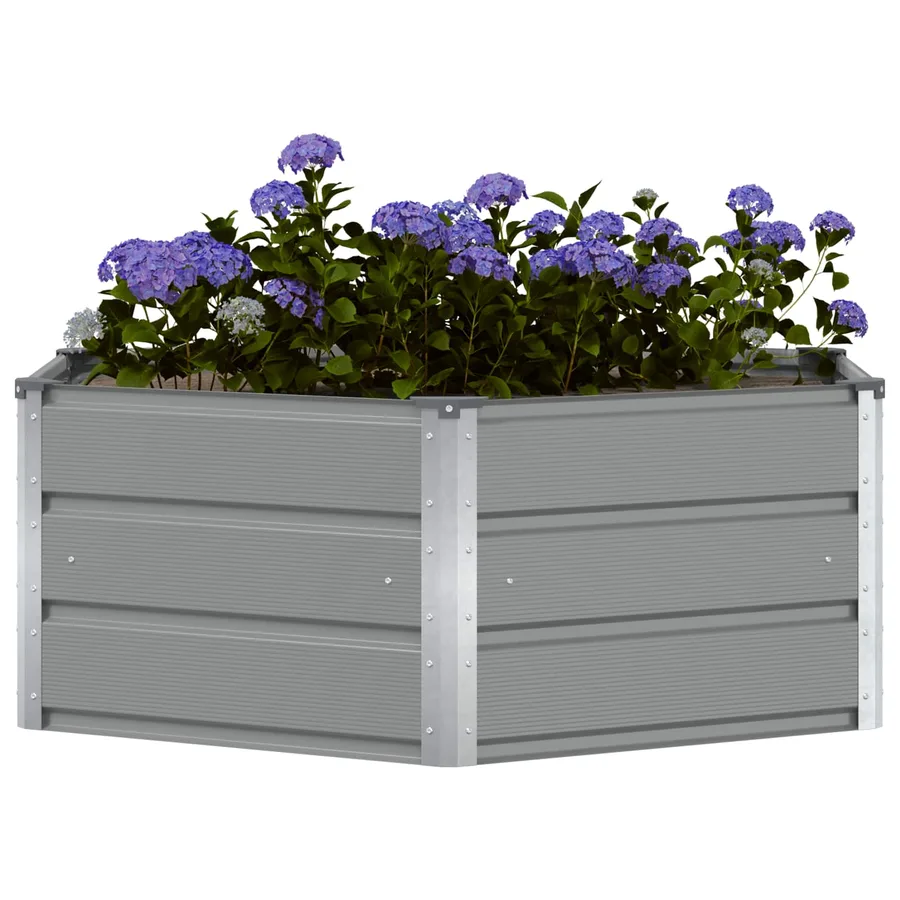 Jardinière Gris clair 129 x 129 x 45 cm Acier - 3