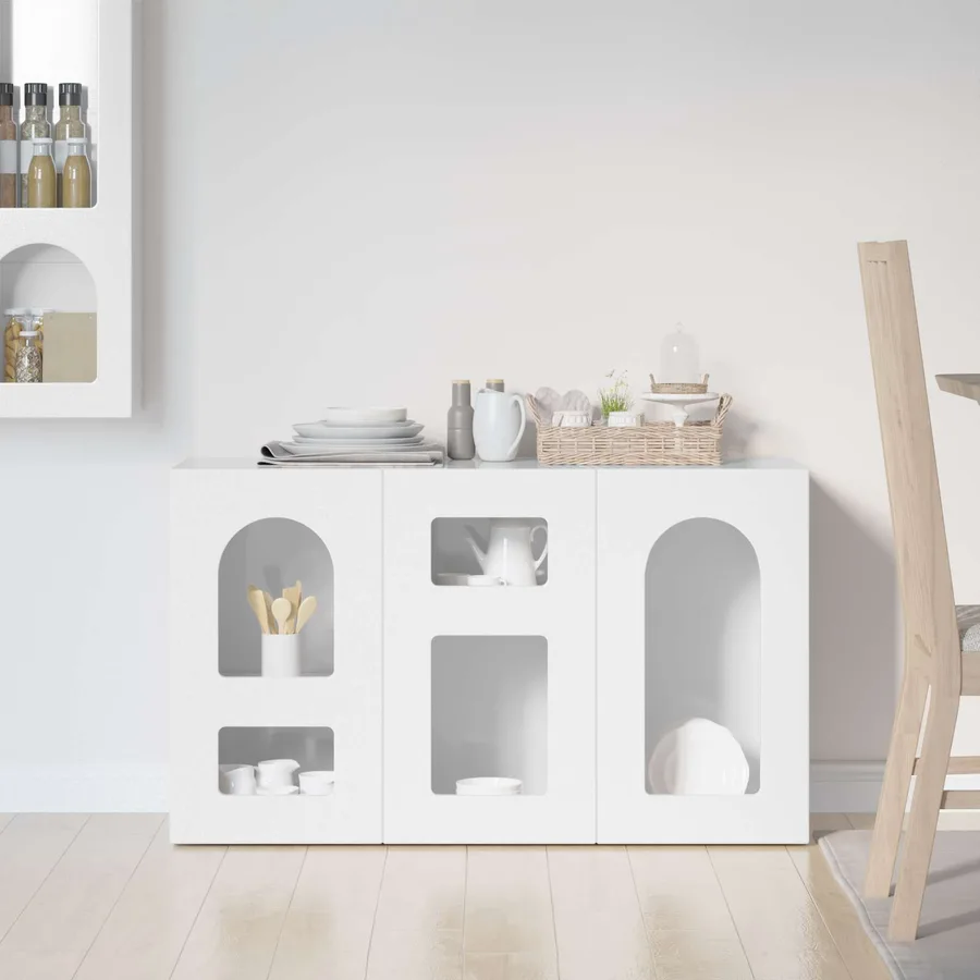 Buffet ELST Blanc brillant 100 x 35 x 59 cm Bois d'ingénierie - 4