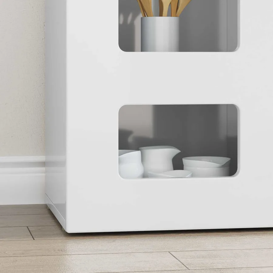 Buffet ELST Blanc brillant 100 x 35 x 59 cm Bois d'ingénierie - 5