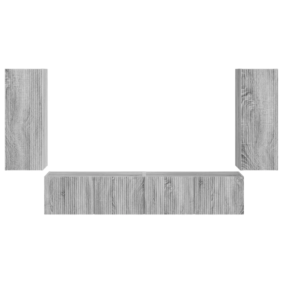 Ensemble de meuble TV mural 4 pcs Gris Sonoma Bois d'ingénierie - 7