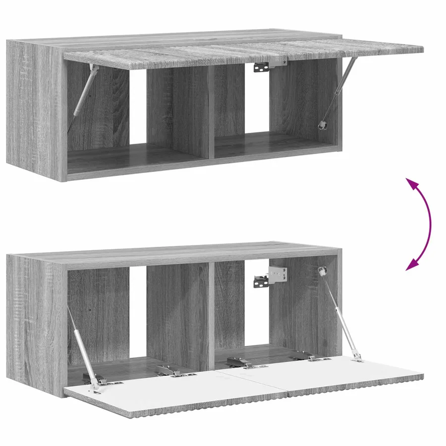 Ensemble de meuble TV mural 4 pcs Gris Sonoma Bois d'ingénierie - 8