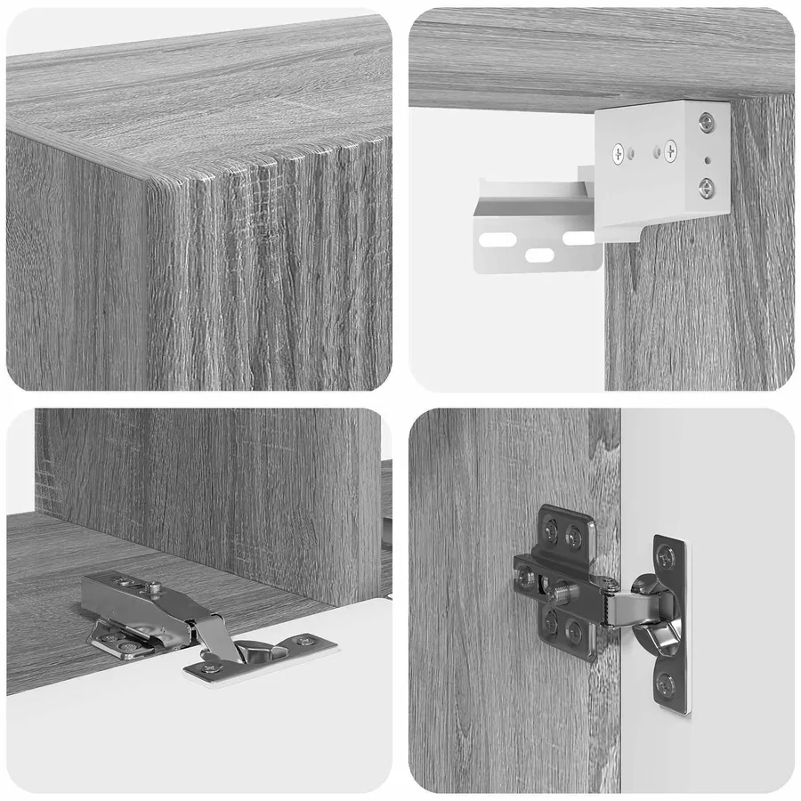 Ensemble de meuble TV mural 4 pcs Gris Sonoma Bois d'ingénierie - 9