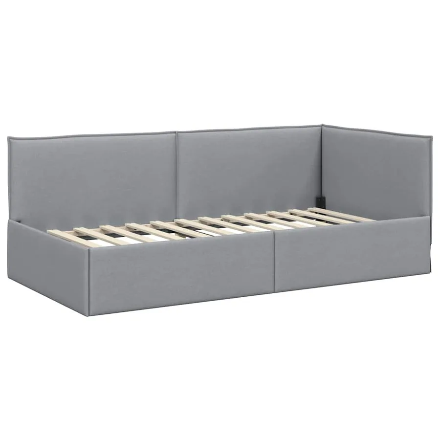 Cadre de lit d'angle avec matelas 2 pcs Gris clair Velours - 6