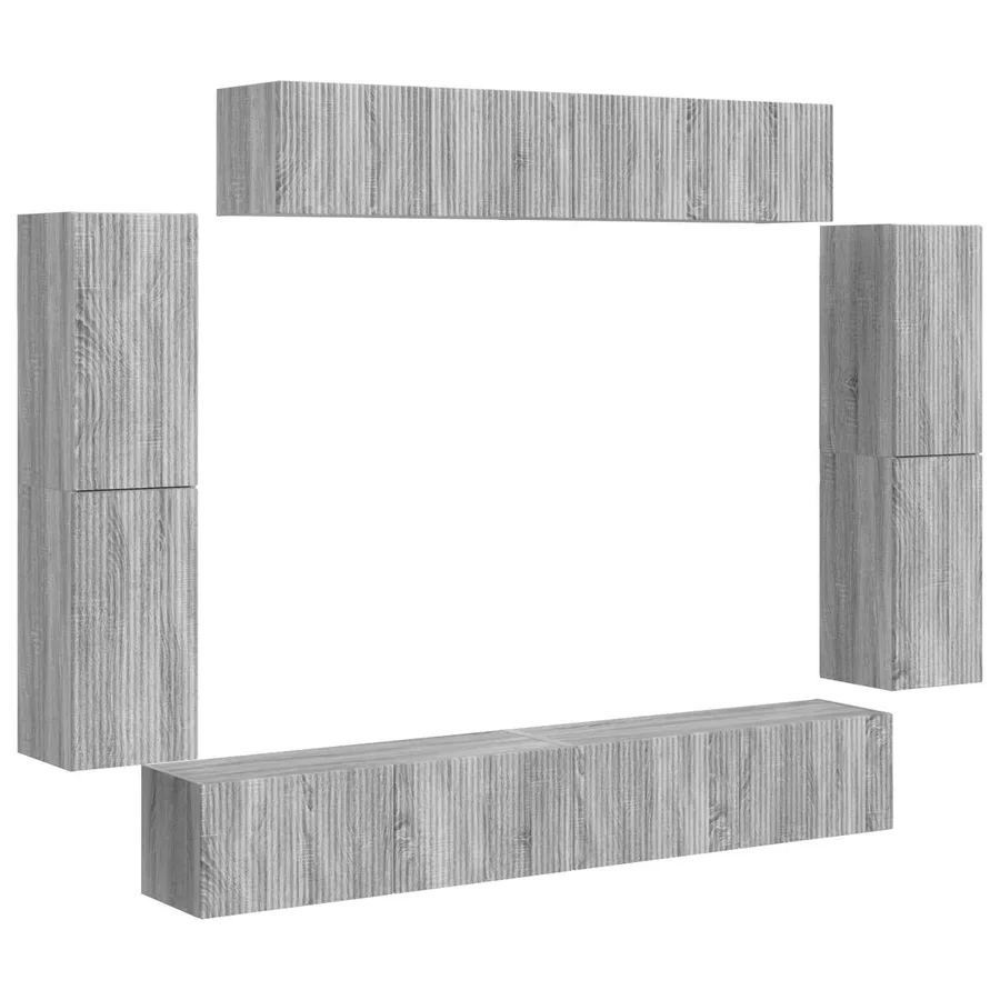 Meuble TV 8 pcs Gris Sonoma - 2
