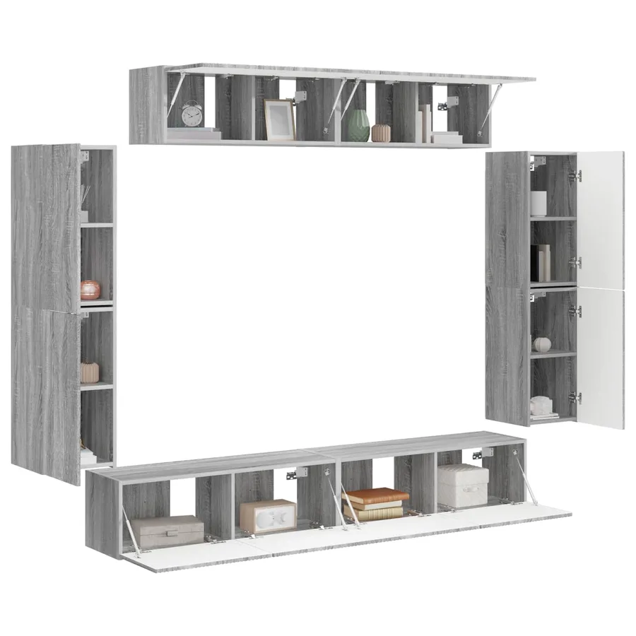 Meuble TV 8 pcs Gris Sonoma - 3