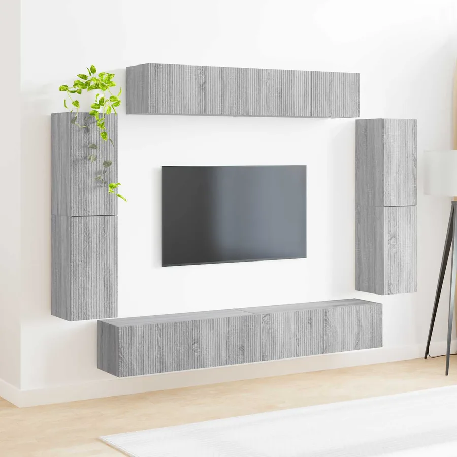 Meuble TV 8 pcs Gris Sonoma - 4