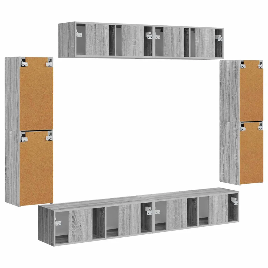Meuble TV 8 pcs Gris Sonoma - 9