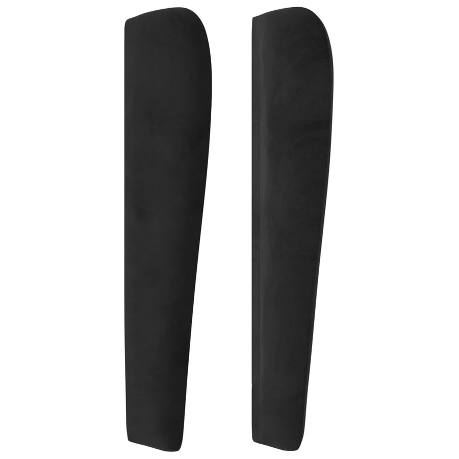 Tête de lit avec oreilles Noir 203x23x118/128 cm Velours - 4