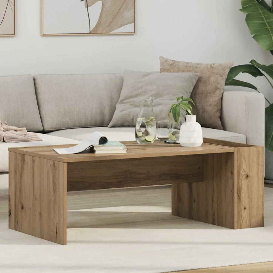 Table basse Chêne artisanal 95 x 50 x 34 cm Bois d'ingénierie