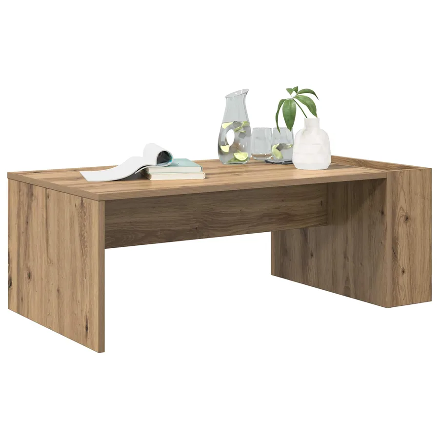 Table basse Chêne artisanal 95 x 50 x 34 cm Bois d'ingénierie - 3