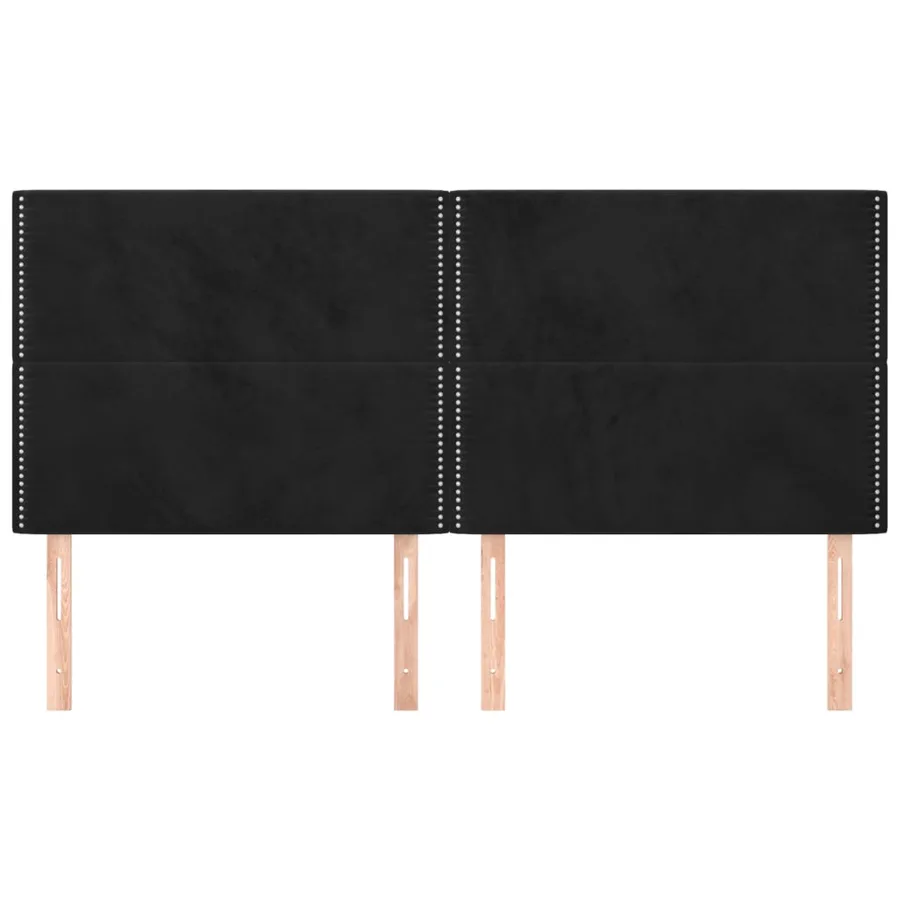 Tête de lit Noir 200x5x118/128 cm Velours - 3