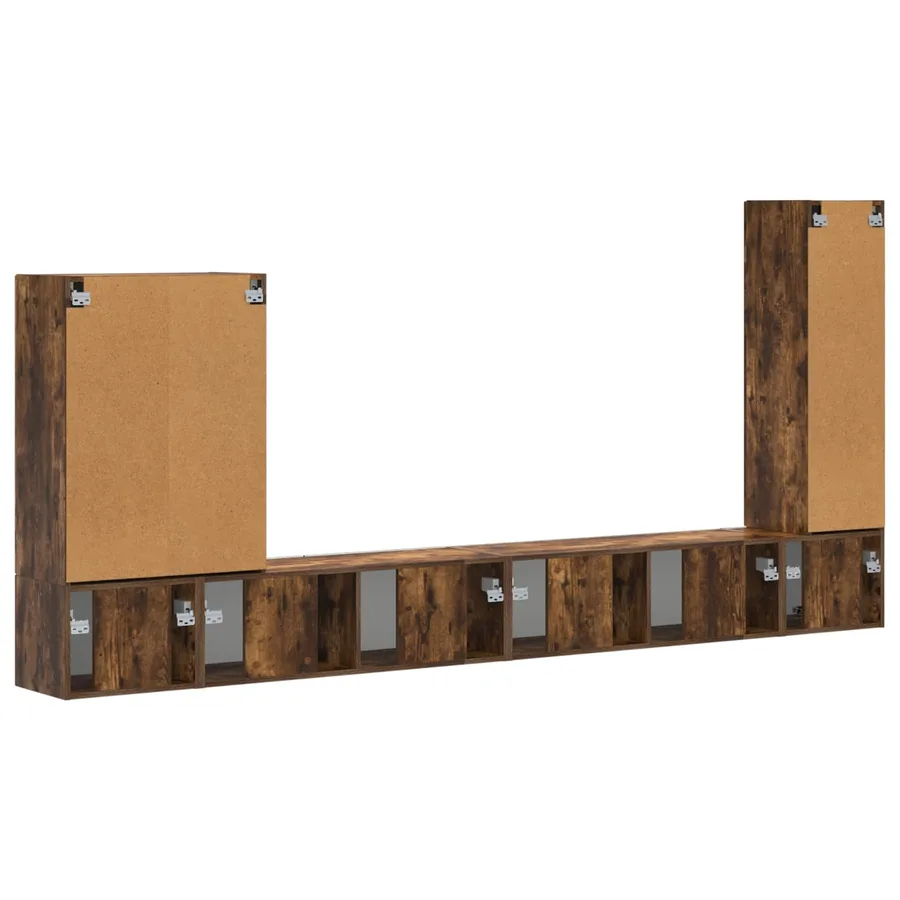 Ensemble de meuble TV mural Montage mural 6 pcs Chêne fumé - 10