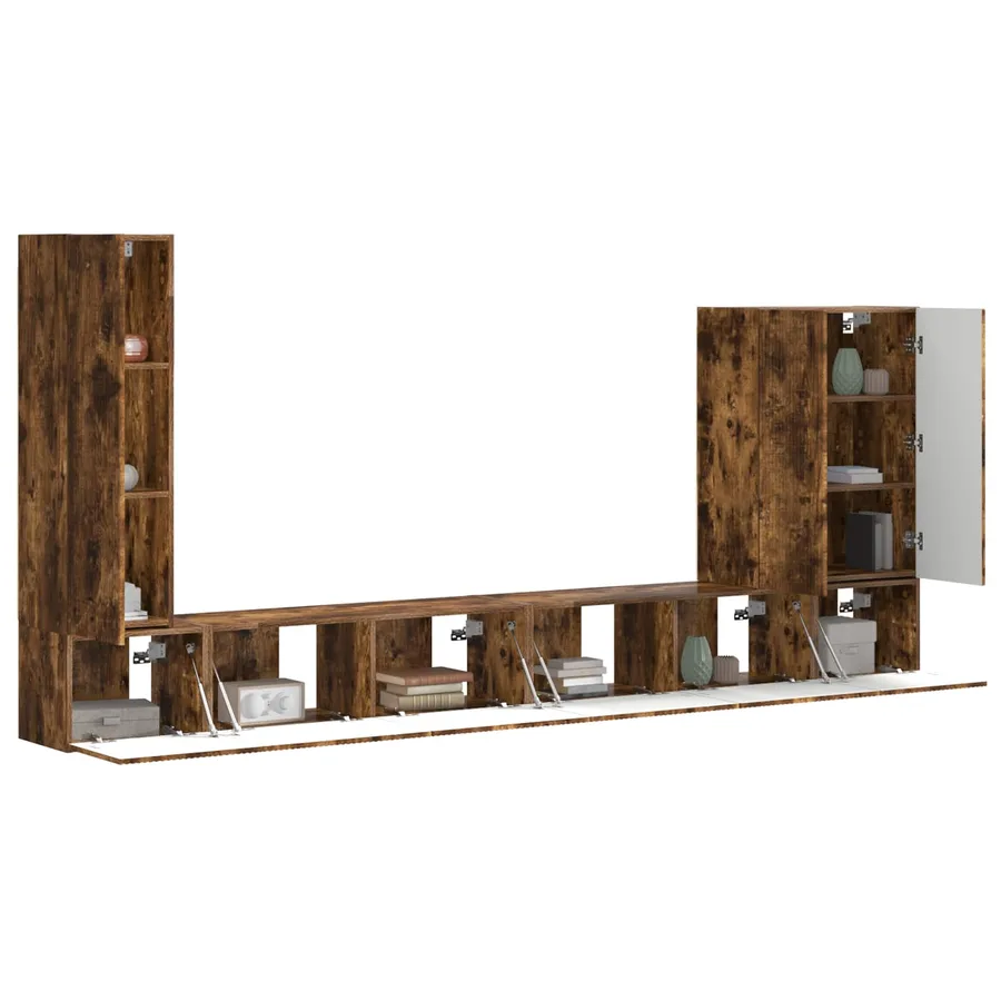 Ensemble de meuble TV mural Montage mural 6 pcs Chêne fumé - 3