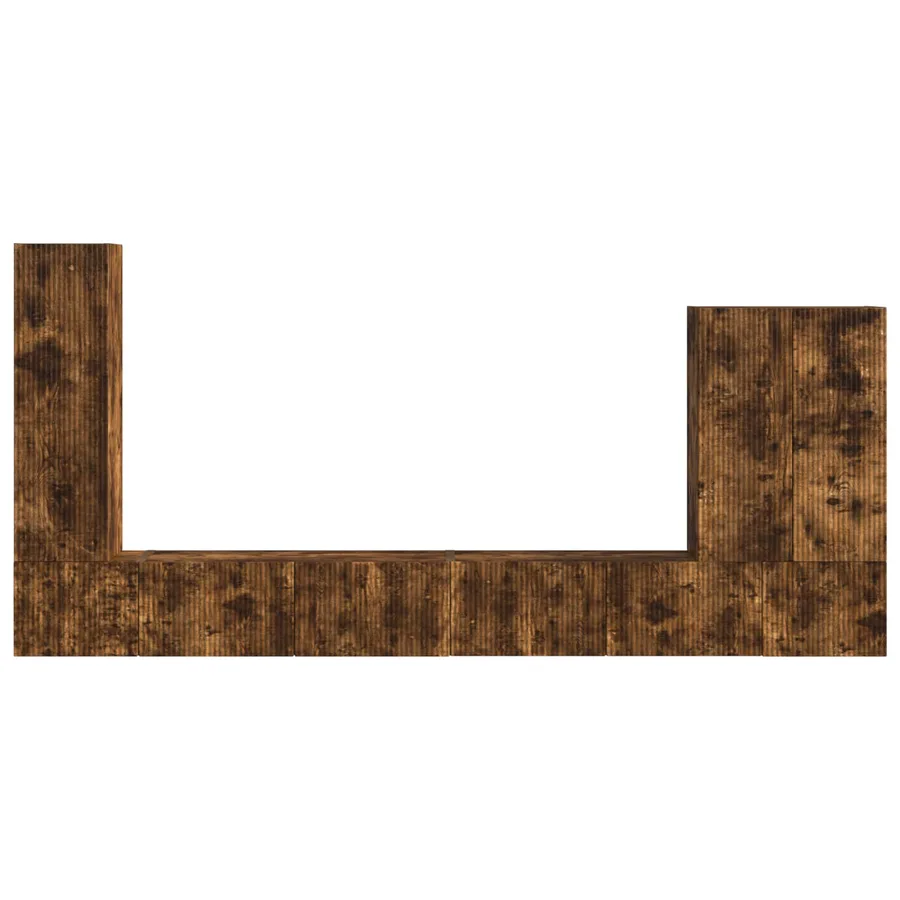 Ensemble de meuble TV mural Montage mural 6 pcs Chêne fumé - 9