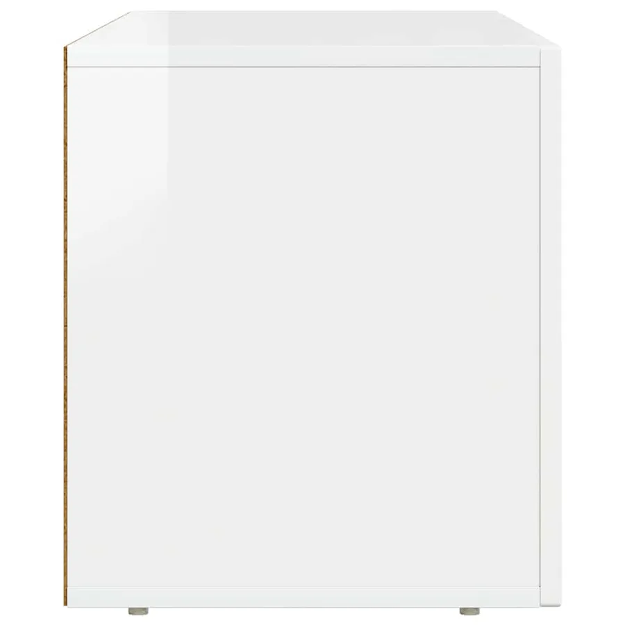 Meuble TV ELST 80 x 35 x 40 cm Blanc brillant Bois d'ingénierie - 6