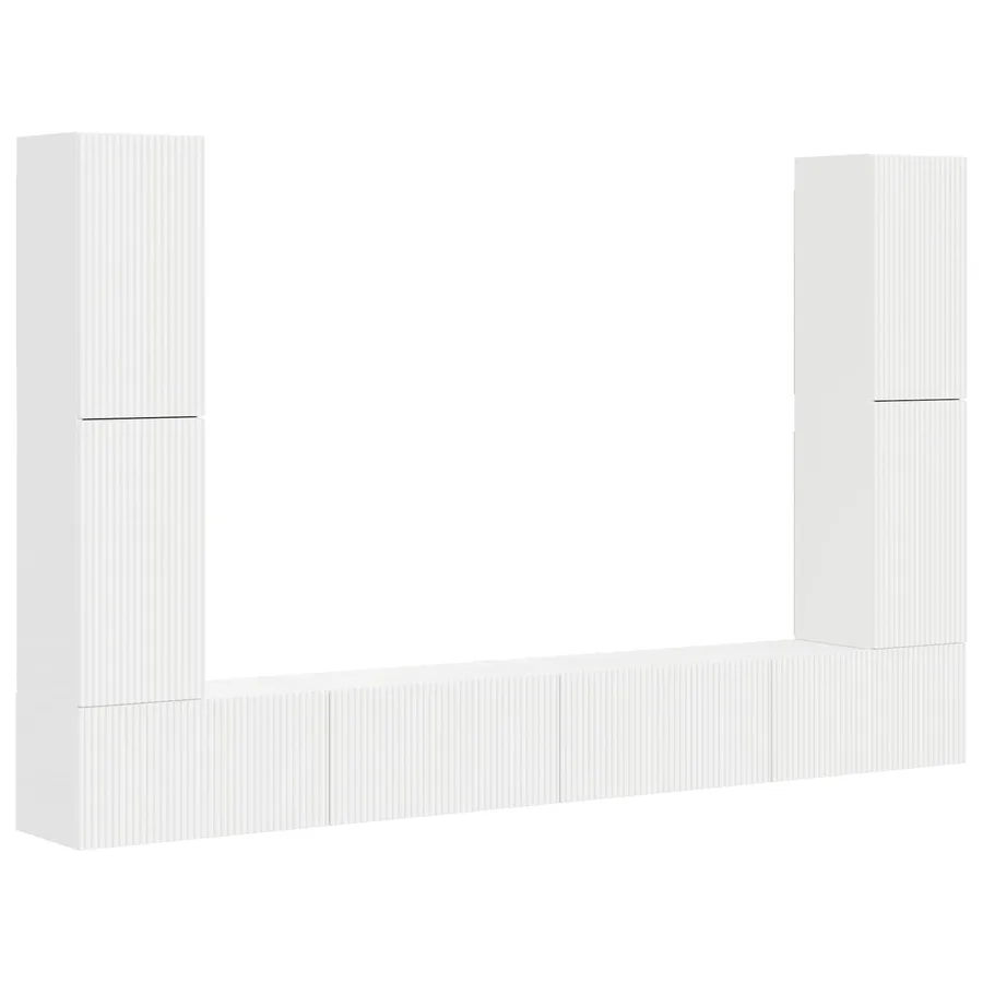 Ensemble meuble TV 8 pcs Blanc Bois d'ingénierie - 2