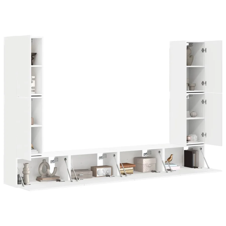 Ensemble meuble TV 8 pcs Blanc Bois d'ingénierie - 3