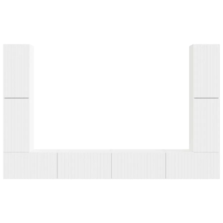 Ensemble meuble TV 8 pcs Blanc Bois d'ingénierie - 7