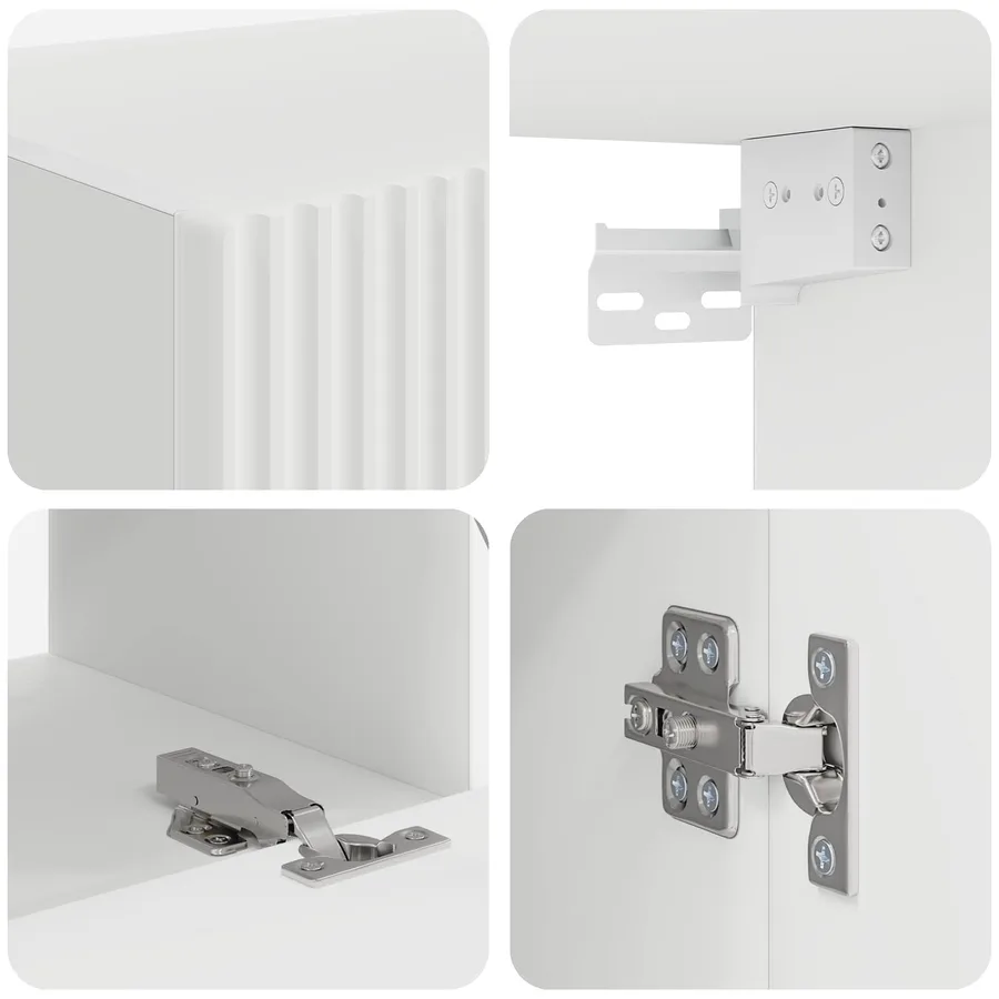 Ensemble meuble TV 8 pcs Blanc Bois d'ingénierie - 9