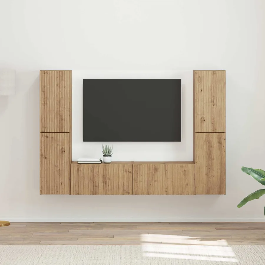 Ensemble meuble TV 6 pcs Chêne artisanal Bois d'ingénierie
