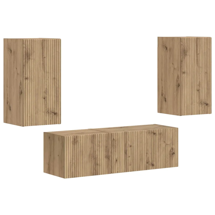 Ensemble de meuble TV mural 4 pcs Chêne artisanal - 2