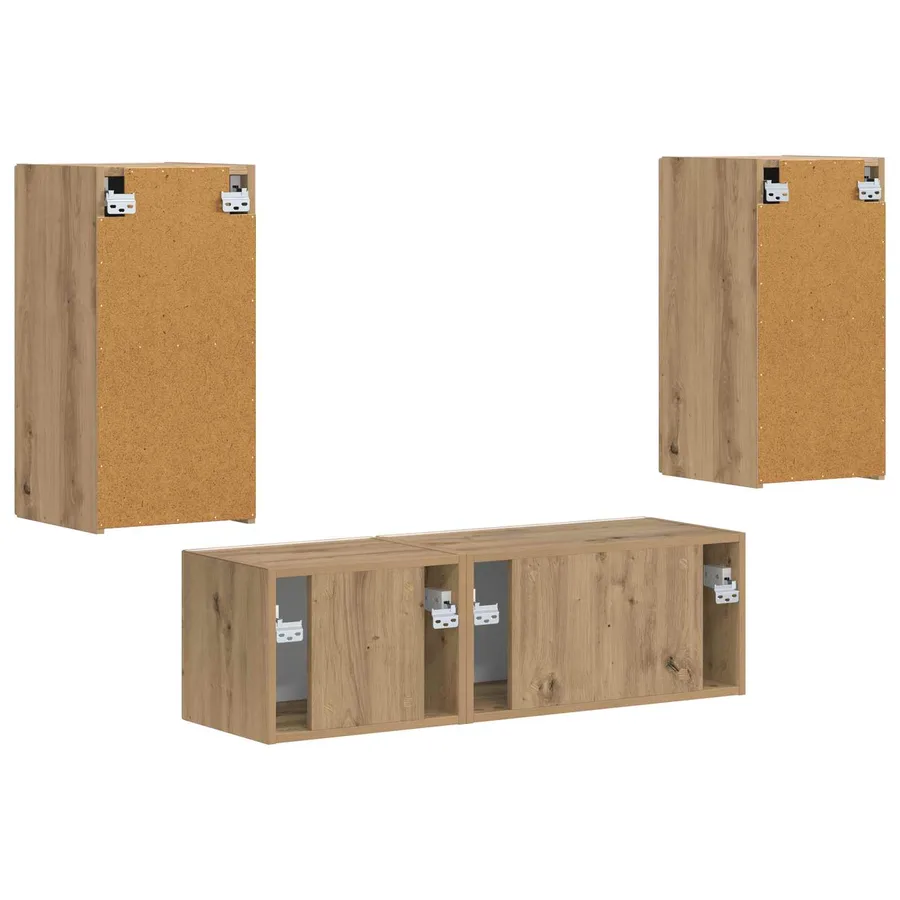 Ensemble de meuble TV mural 4 pcs Chêne artisanal - 9