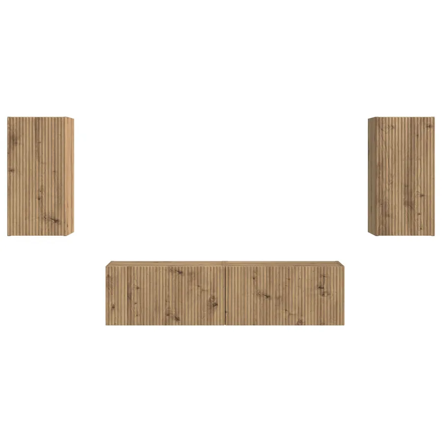 Ensemble meuble TV 4 pcs Chêne artisanal Bois d'ingénierie - 7