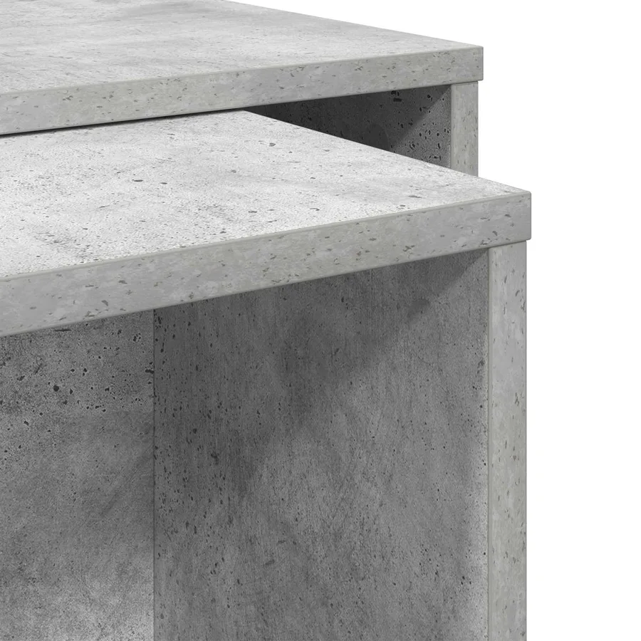 Ensemble de tables basses 2 pcs Gris béton Bois d'ingénierie - 11