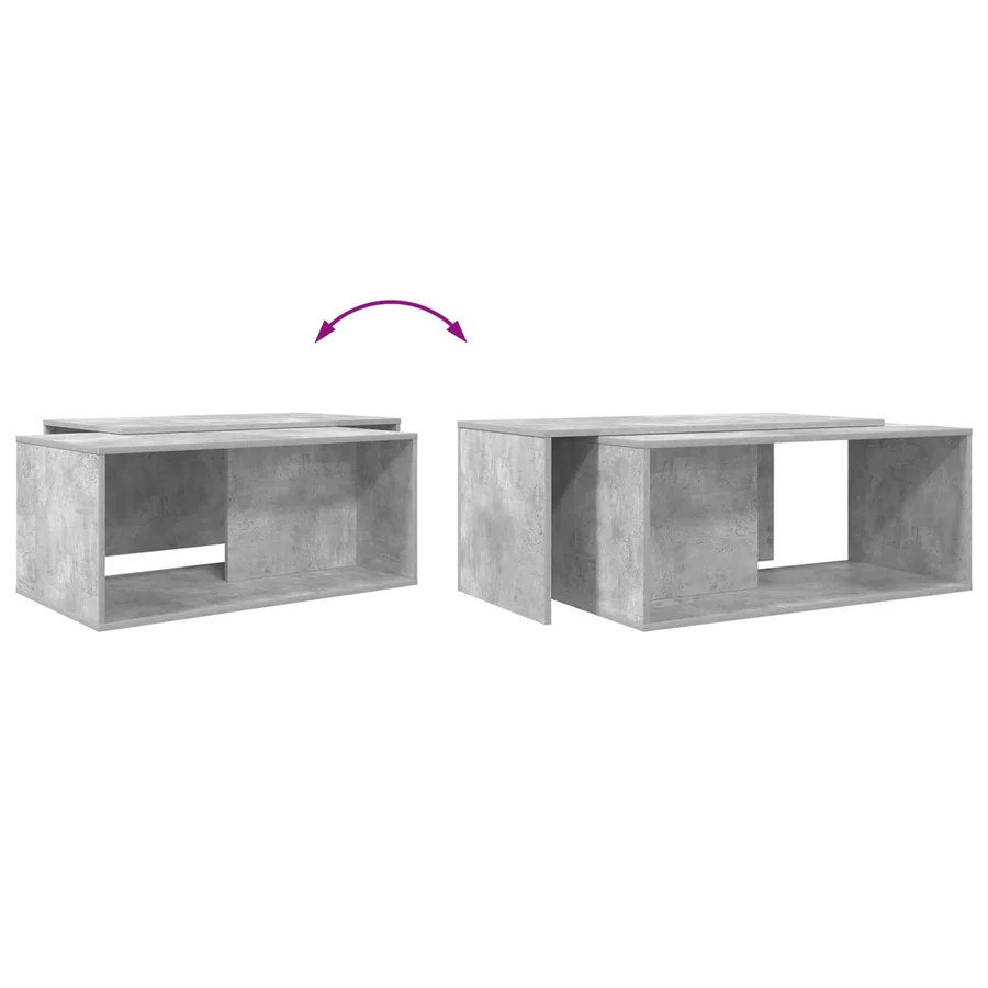 Ensemble de tables basses 2 pcs Gris béton Bois d'ingénierie - 13