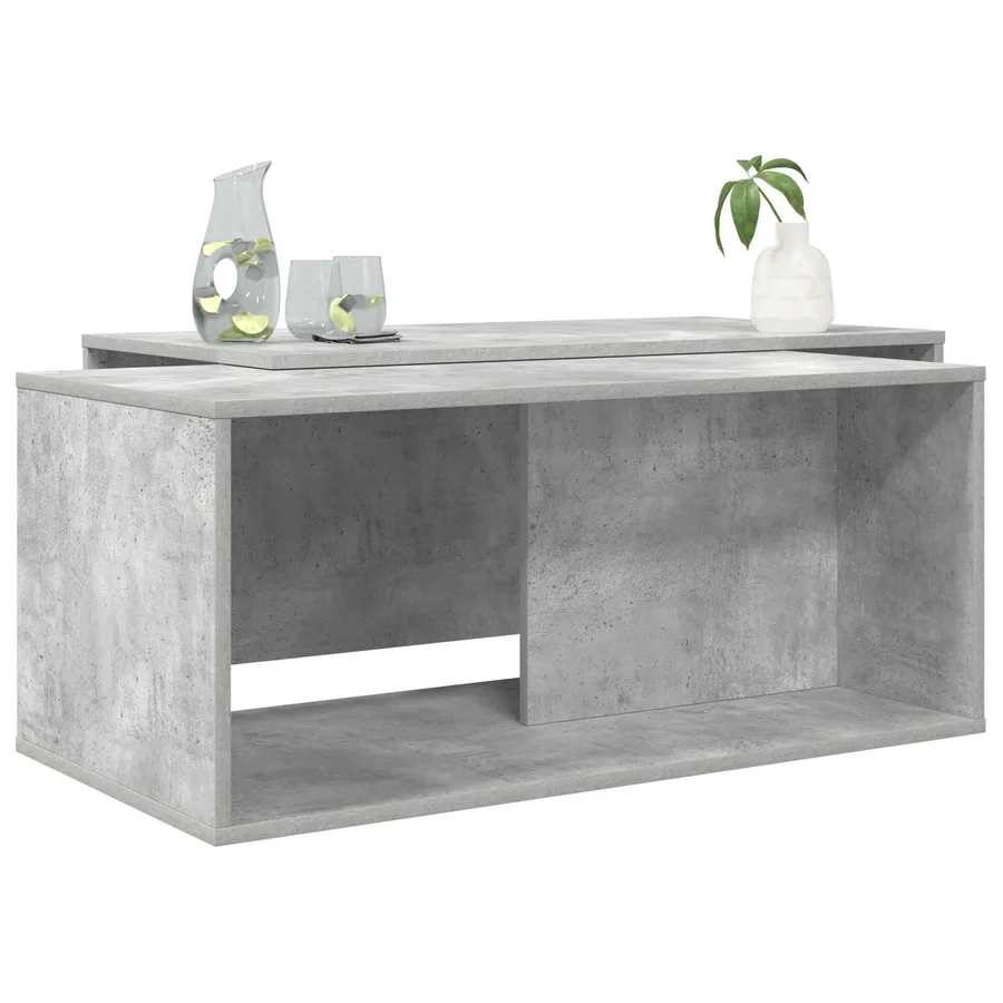 Ensemble de tables basses 2 pcs Gris béton Bois d'ingénierie - 3