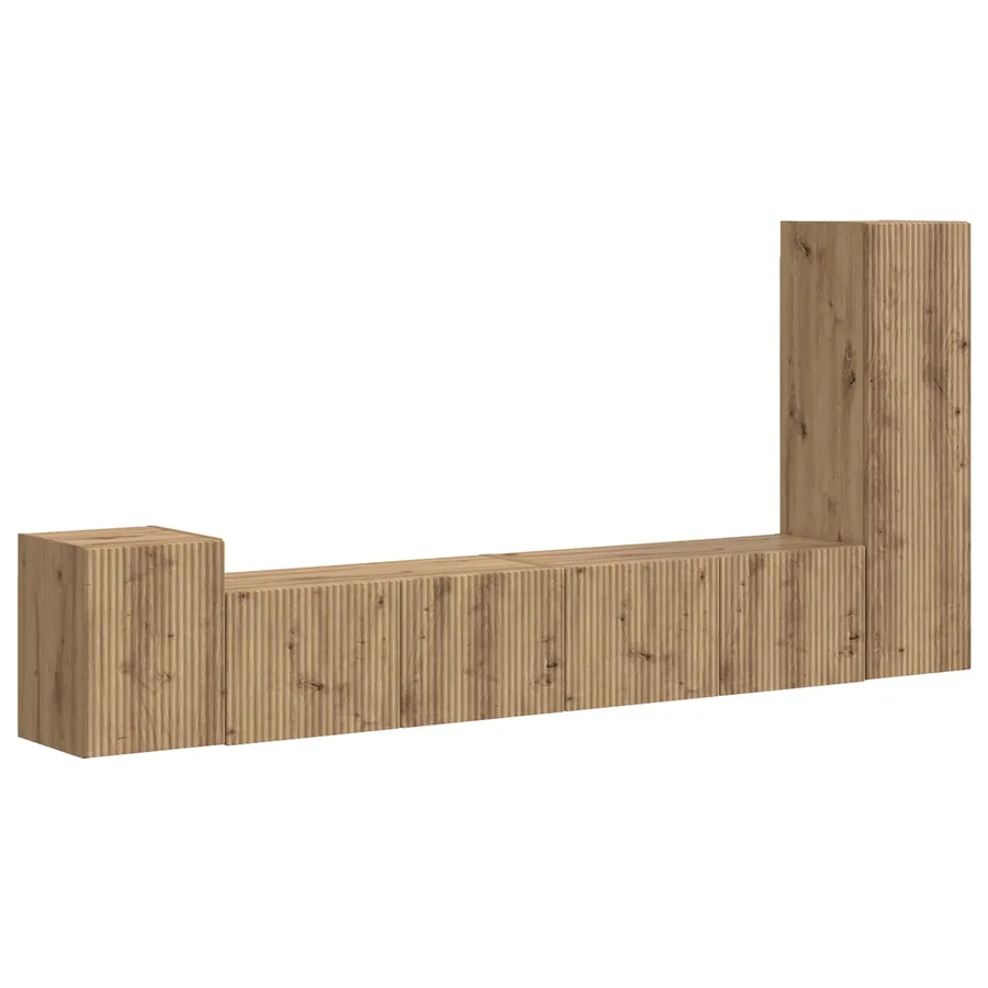 Ensemble meuble TV 3 pcs Chêne artisanal Bois d'ingénierie - 2