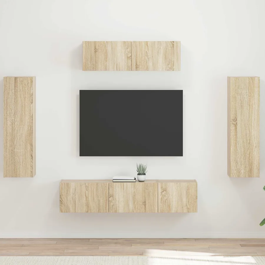 Meuble TV 5 pcs Chêne Sonoma