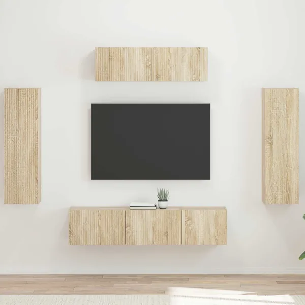 Meuble TV 5 pcs Chêne Sonoma