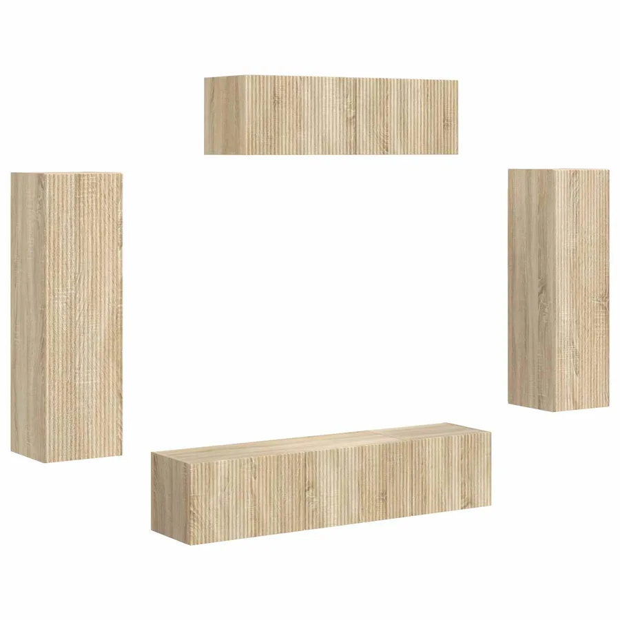 Meuble TV 5 pcs Chêne Sonoma - 2