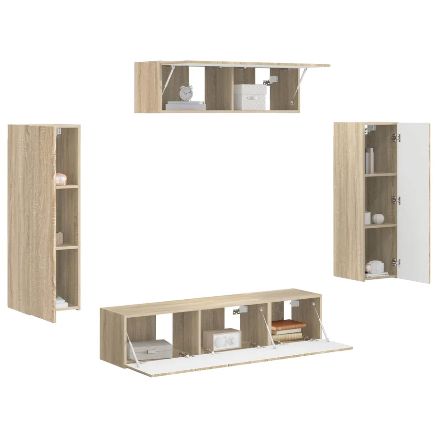 Meuble TV 5 pcs Chêne Sonoma - 3