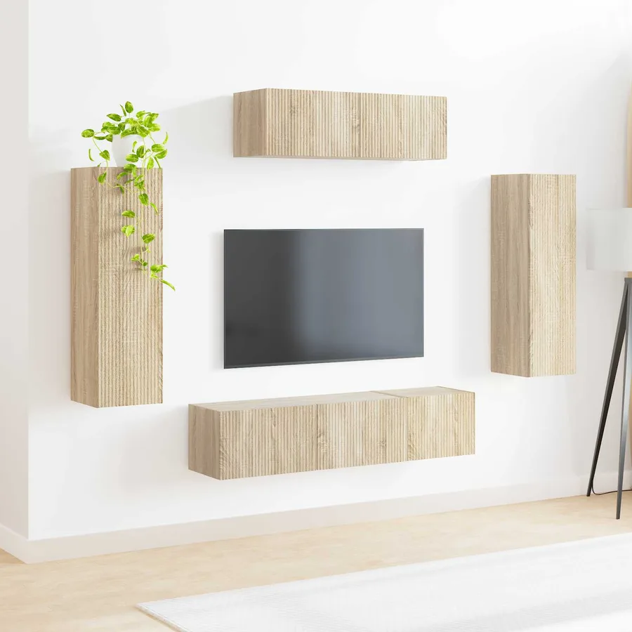 Meuble TV 5 pcs Chêne Sonoma - 4