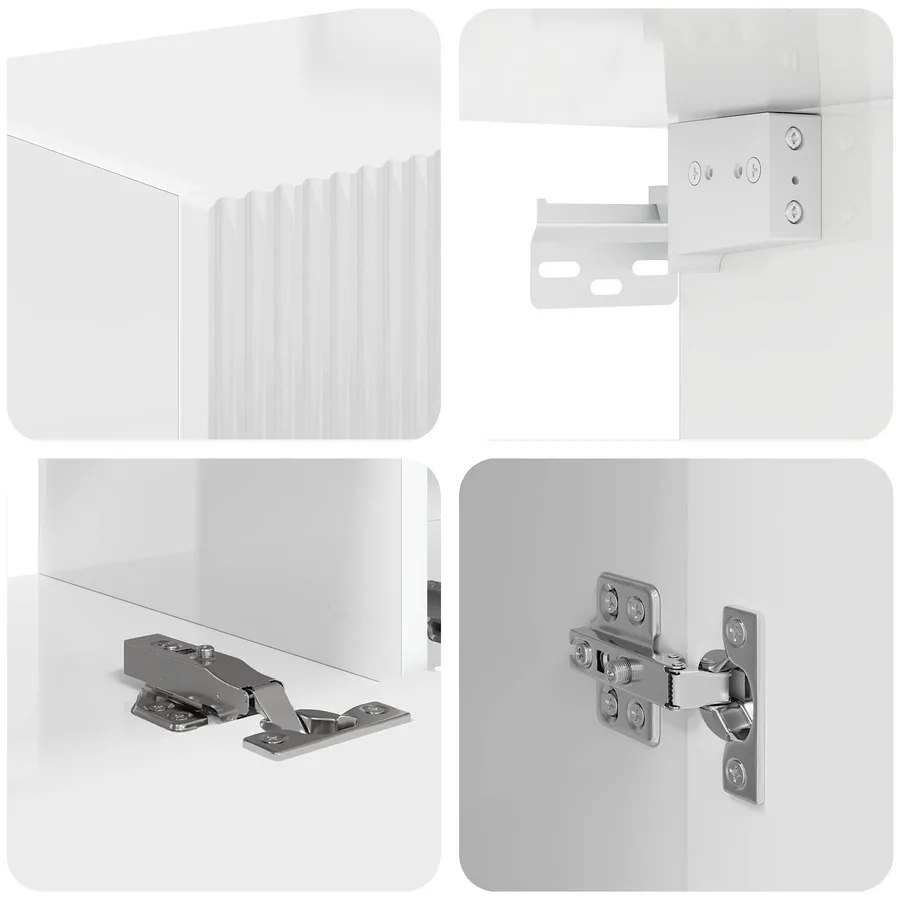 Meuble TV 5 pcs Blanc brillant - 10