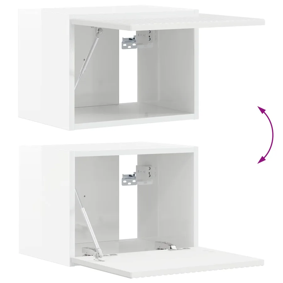 Meuble TV 5 pcs Blanc brillant - 12