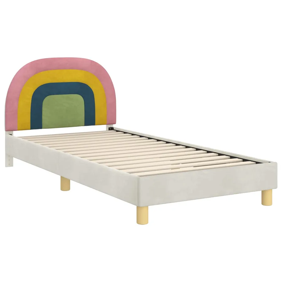 Cadre de lit pour enfants avec tête de lit Crème 90 x 200 cm - 4