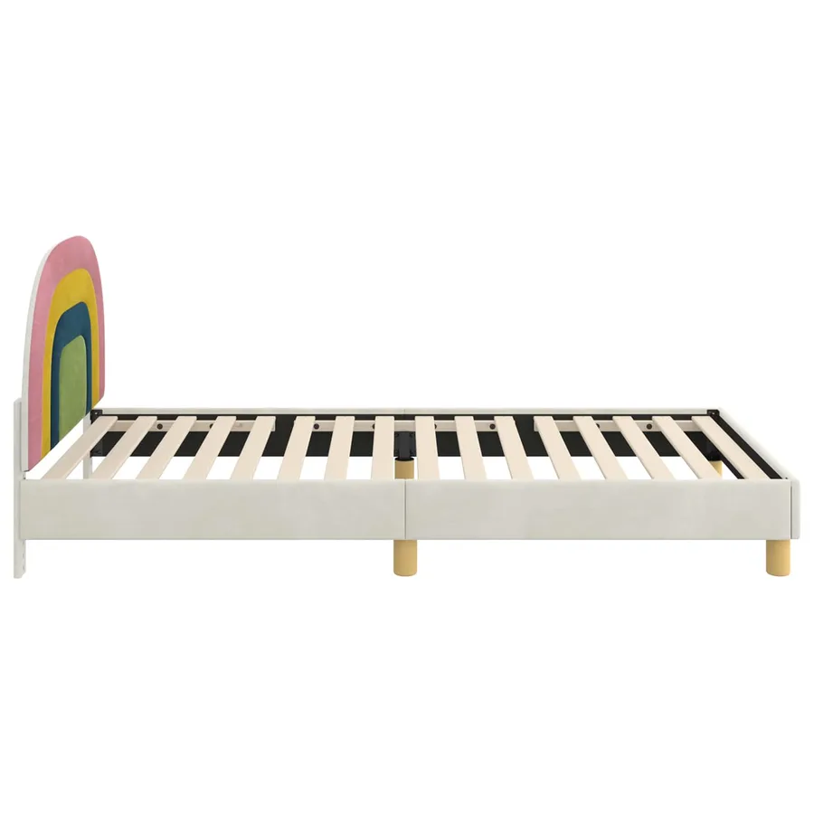 Cadre de lit pour enfants avec tête de lit Crème 90 x 200 cm - 6