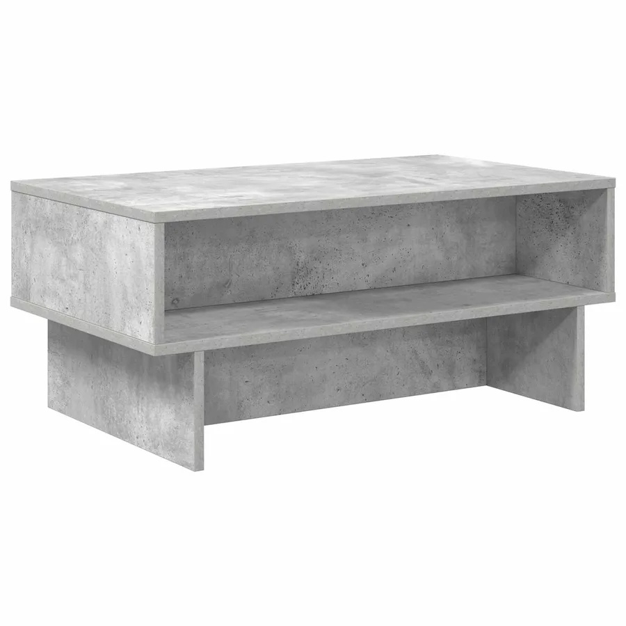 Table basse Gris béton 80 x 46 x 35 cm Bois d'ingénierie - 2
