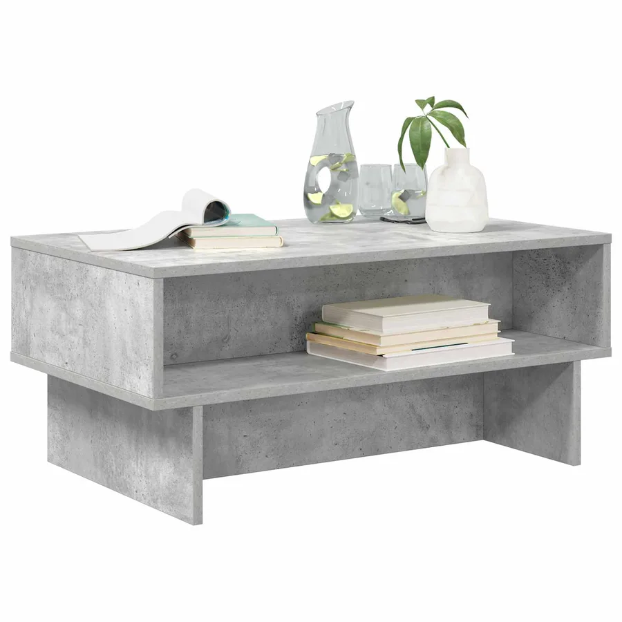 Table basse Gris béton 80 x 46 x 35 cm Bois d'ingénierie - 3