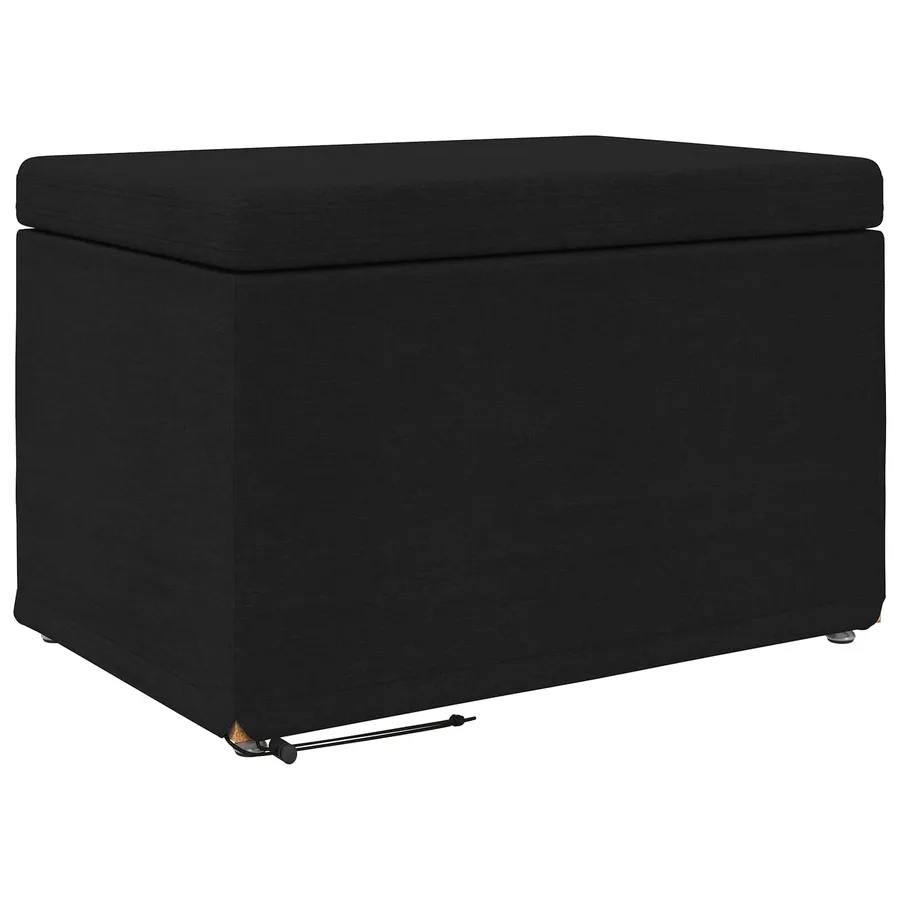 Tabouret Noir 61 x 41 x 40 cm Tissu et bois stratifié - 2