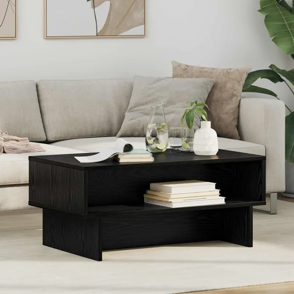 Table basse Chêne noir 80 x 46 x 35 cm Bois d'ingénierie