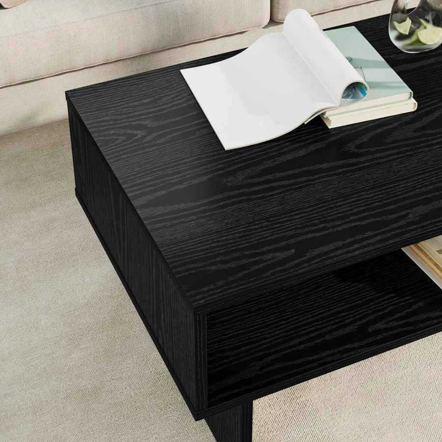 Table basse Chêne noir 80 x 46 x 35 cm Bois d'ingénierie - 4