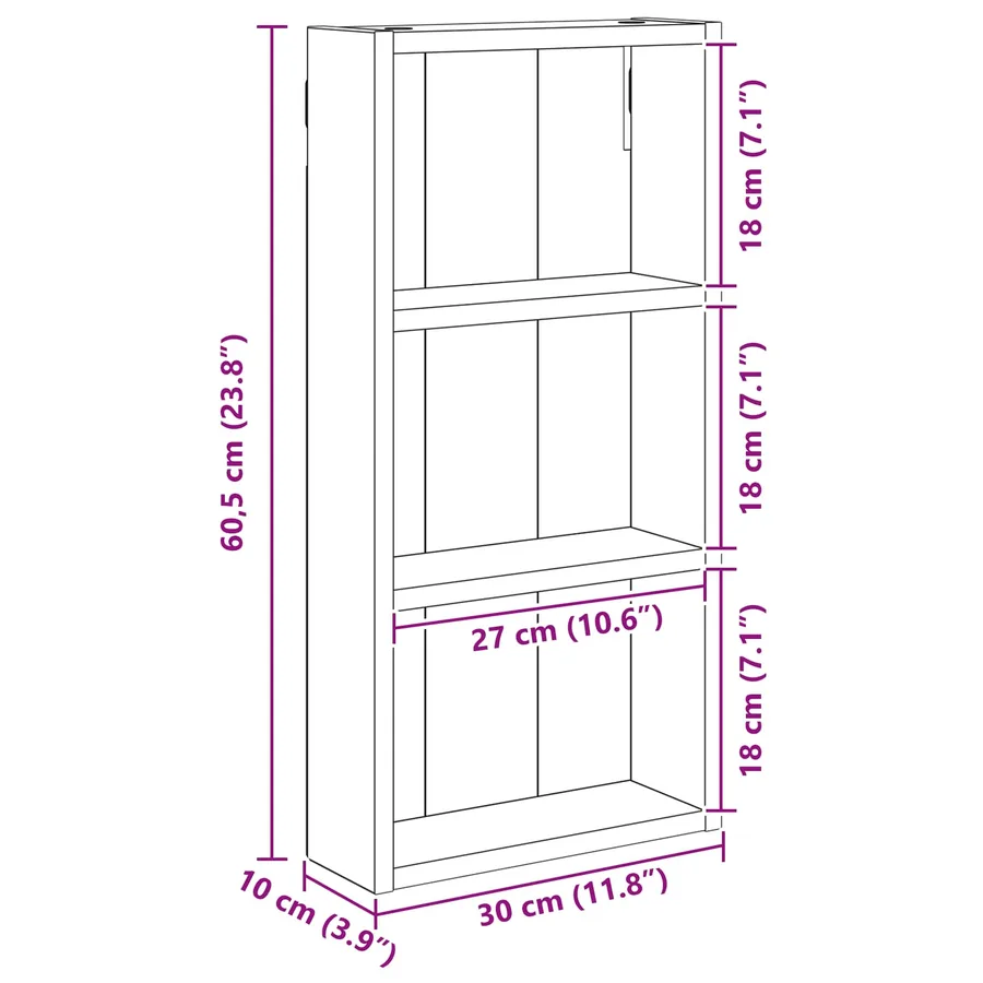Armoire murale de salle de bain Blanc 30 x 10 x 60,5 cm - 10